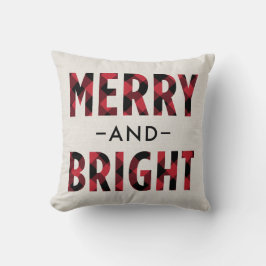 Merry och Bright Red Buffalo Play Helgdag Kudde