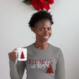 Merry och Bright Red Buffalo Play Träd T Shirt