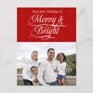 Merry och Bright, Red Damask Helg Vykort