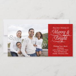Merry och Bright, Red Damask Julkort