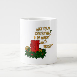 Merry och Bright Red Jul Candle Mugg Jumbo Mugg