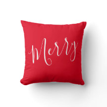 Merry och Bright Red jul Dekorativ kudde
