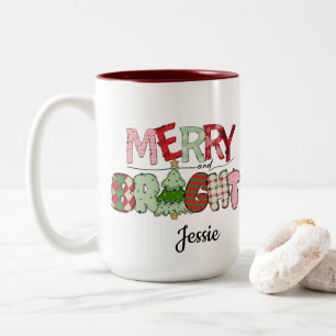 Merry och Bright Red jul Två-Tonad Mugg