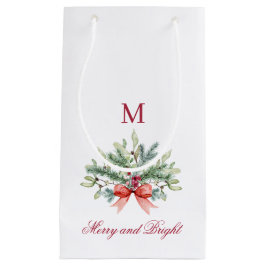 Merry och Bright Red Monogram Helgdag Greenery