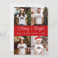 Merry och Bright Red Panel 4 Photo Family
