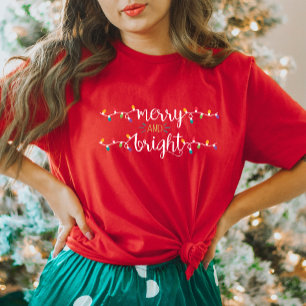 Merry och Bright Red Women's jul T-Shirt