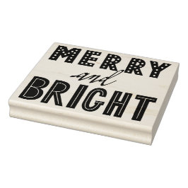 Merry och Bright Rubber Frimärke Stämpel