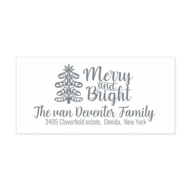 Merry och Bright Självfärgande Stämpel (Design)