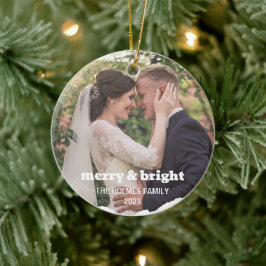Merry och Bright | Smart jul par Photo Julgransprydnad Keramik