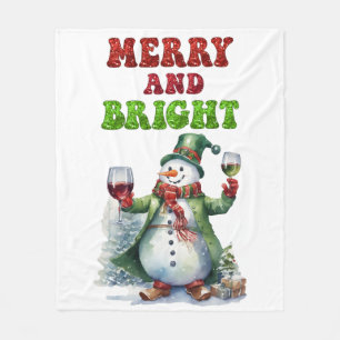 Merry och Bright Snögubbe Fleecefilt