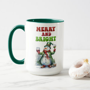 Merry och Bright Snögubbe Mugg
