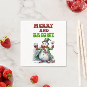 Merry och Bright Snögubbe Pappersservett