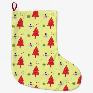 Merry och Bright Snowflake Julgran Julafton Stor Julstrumpa