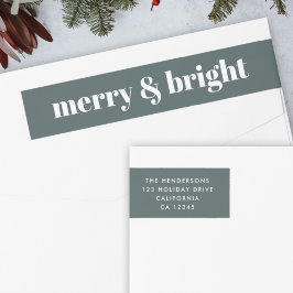 Merry och Bright | Snyggt Forest Grönt-jul Etikettband