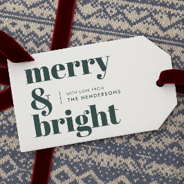 Merry och Bright | Snyggt Forest Grönt-jul Presentetikett