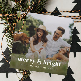 Merry och Bright | Snyggt Modern Photo Julafton Gåvor Etiketter