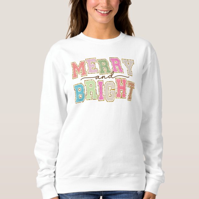 Merry och Bright Sweater T Shirt (Framsida)