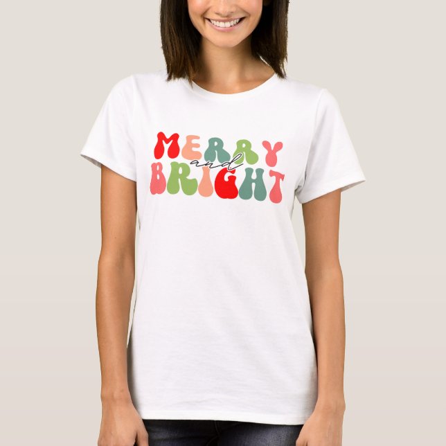 Merry och Bright T Shirt (Framsida)