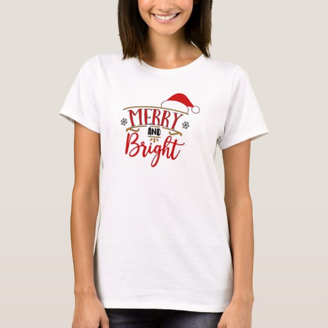 Merry och Bright T Shirt (Framsida)