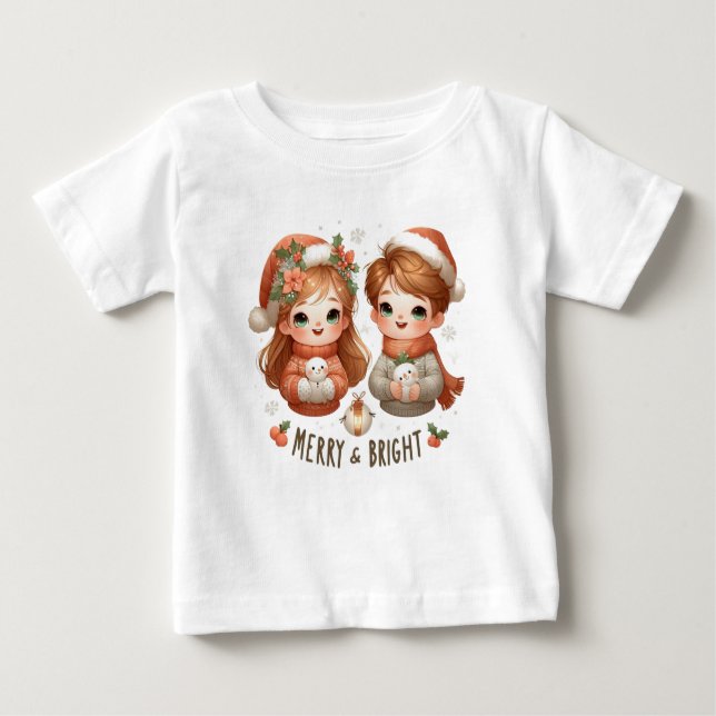 Merry och Bright T-shirt-för barn T Shirt (Framsida)