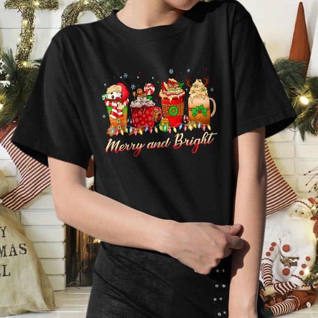 Merry och Bright T-Shirt, julklappar Idea T Shirt (Skapare uppladdad)