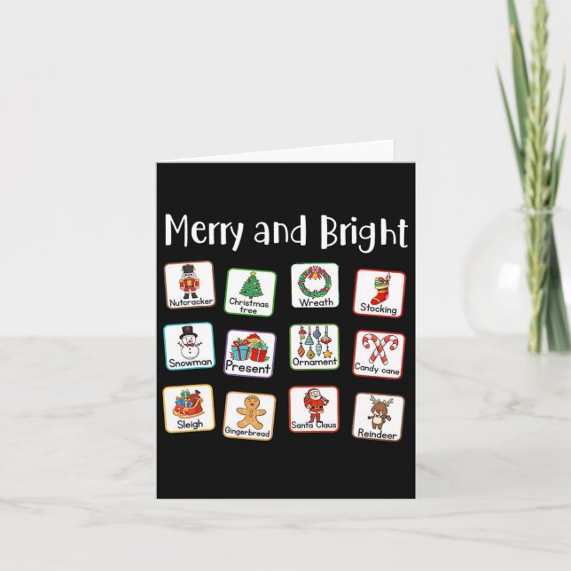 Merry och Bright Tal Therapist Aac Slp Christma Kort (Framsida)