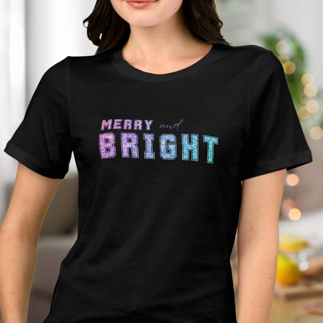 Merry och Bright Unicorn Färg T Shirt (Skapare uppladdad)