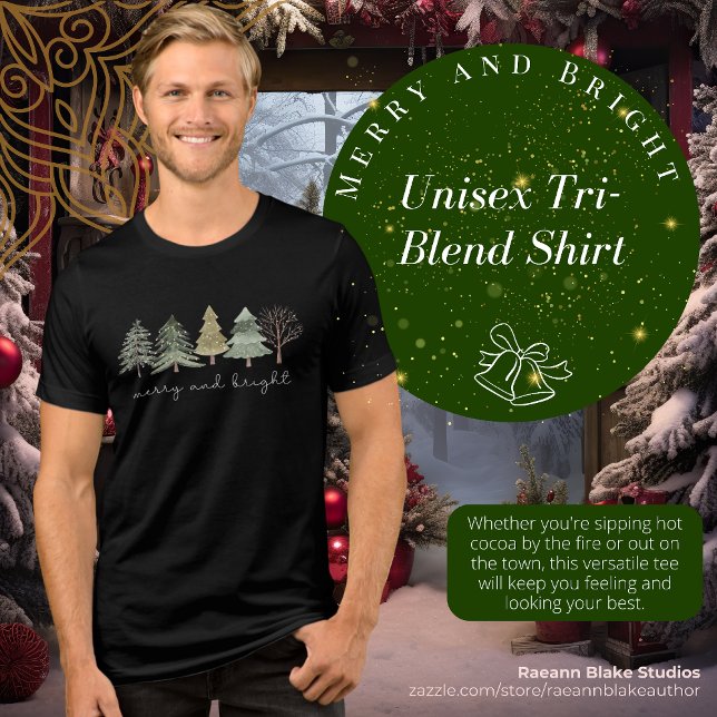 Merry och Bright Unisex Tri-Blend Shirt T Shirt (Skapare uppladdad)