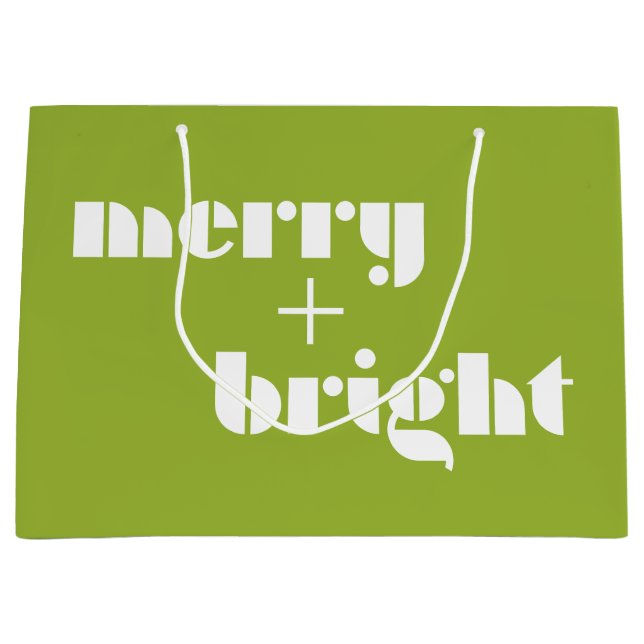 Merry och Bright Vibrant Grönt Gift-tagg (Framsidan)