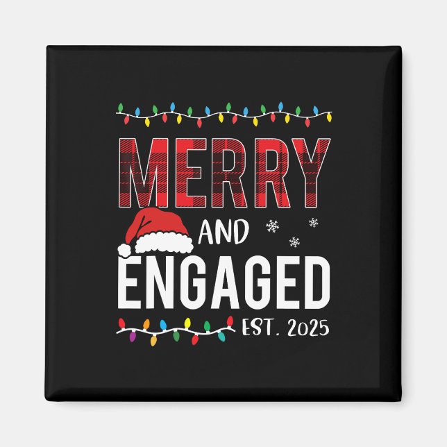 Merry och engagerad 2025 Red Play Matching Christm Magnet (Framsidan)