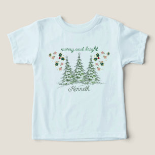 Merry och Helgdag Cheer Personlig Baby Shirt T Shirt