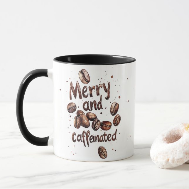 Merry och koffeinfri Mysigt julkaffe Mugg (Med munk)
