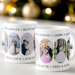 Merry och Married 6 Round Lozenge Photo Kaffemugg<br><div class="desc">Märka och gift foto mugg för nyfödda eller par under hela livet. Utformningen har 6 foton och kan redigeras helt så att du kan anpassa dig hur du vill. Dina foton visas i formatet 16:9 porträtt och fotomallen visningar dem automatiskt i en valformad, rundad stöteform. Bläddra i min samling med...</div>