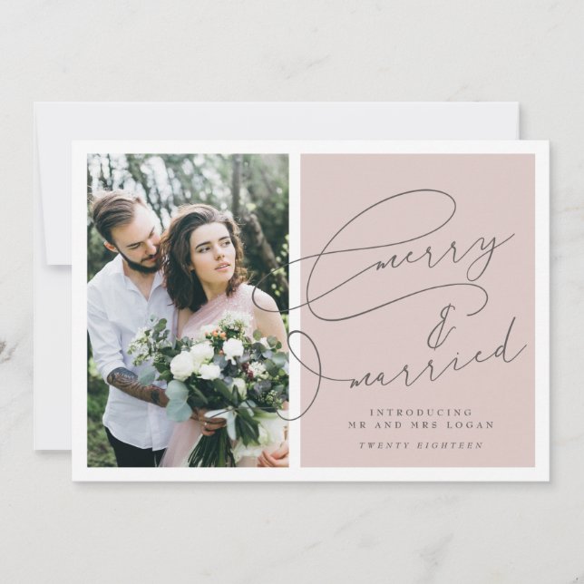 MERRY OCH MARRIED CHRISTMAS-KORT JULKORT (Framsida)