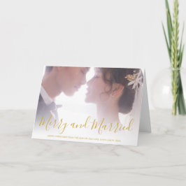 Merry och Married Guld Newlyed Elegant Helgkort