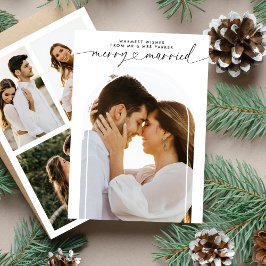 Merry och Married Mr & Mrs. julfoto Collage Julkort