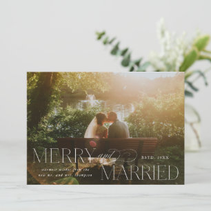 Merry och Married Newlyed julfoto Julkort