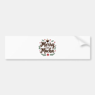 Merry och Mocha Drink julkaffe Julafton Bildekal