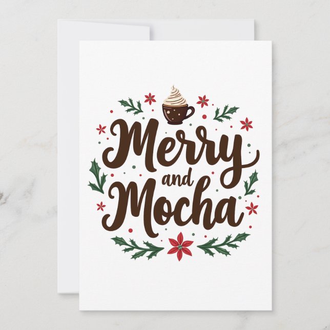 Merry och Mocha Drink julkaffe Julafton Inbjudningar (Framsida)