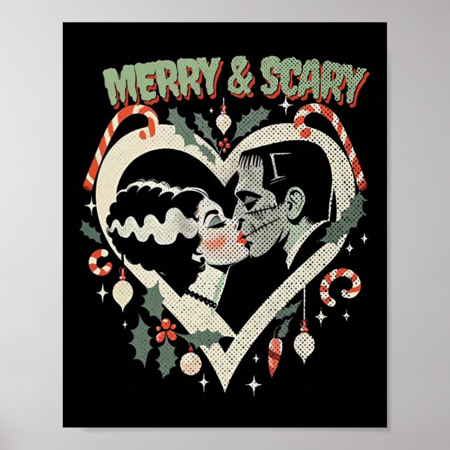 Merry och Scary Frankie och Liz jul Poster (Framsidan)