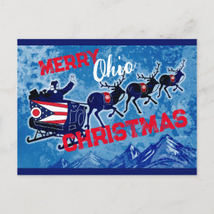 Merry Ohio flagga julvykort Helg Vykort