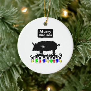 Merry Oink-Mas Julgransprydnad Keramik