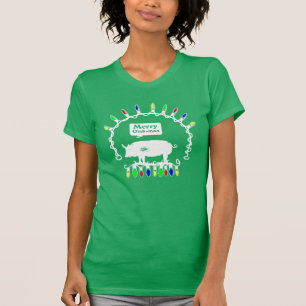 Merry Oink-Mas Rope Ljus T Shirt