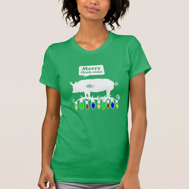 Merry Oink-Mas T Shirt (Framsida)