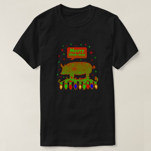 Merry Oink-Mas T Shirt (Design framsida)