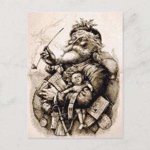 Merry Old Jultomten Vykort