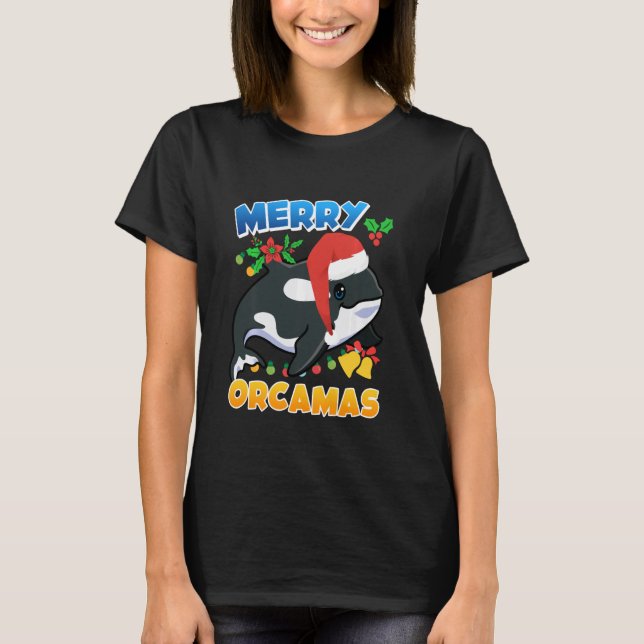 Merry Orcamas Orca Whale Long Sleeve 1 T Shirt (Framsida)