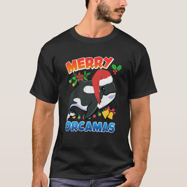 Merry Orcamas Orca Whale Sweatshirt T Shirt (Framsida)