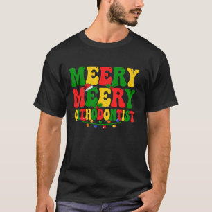Merry Orthodontist Dental Dentist Julafton Ljus Ch T Shirt
