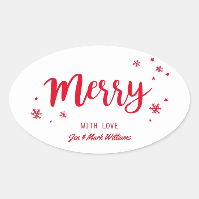 Merry Ovalt Klistermärke (Framsida)